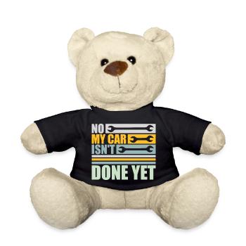 Non, ma voiture n’est pas encore finie, drôle de garagiste - Nounours - noir - Devant