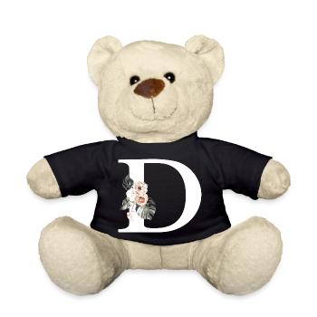 Tropischer Blumenbuchstabe D - Teddy - Schwarz - Vorne