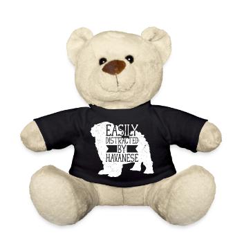 Easily Distracted By Havanese Havaneser Mom Dad Do - Teddy Bear - black - Front