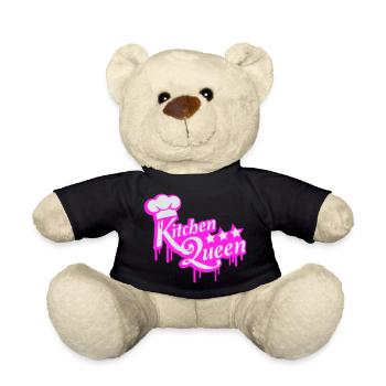 Kitchen Queen Logo Lettering Kitchen Queen Woman - Teddy Bear - black - Front