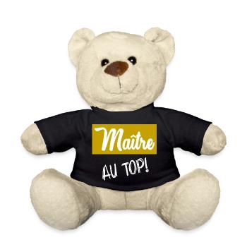 MASTER. MASTER. THANK YOU. THANK YOU MASTER - Teddy Bear - black - Front
