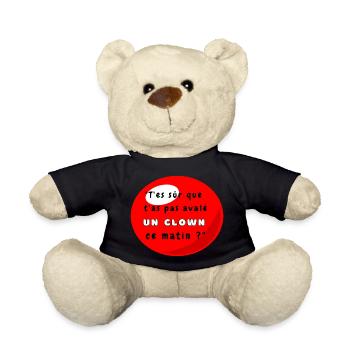 Funny Expression Clown Nose - Teddy Bear - black - Front