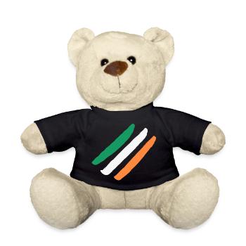 Ireland / Ireland Flag - Diagonal - Stylish - Teddy Bear - black - Front