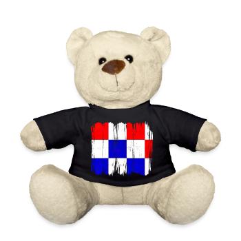 Kroatien hrvatska kroatien hrv hr zagreb geteilte Flagge - Teddy - Schwarz - Vorne