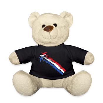 Französische Flagge blau weiß rot Flugzeug Armee - Teddy - Schwarz - Vorne