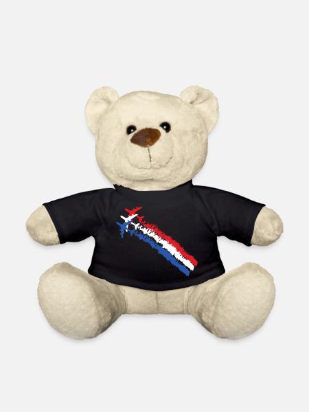 Drapeau français bleu blanc rouge avions armée - Nounours - noir