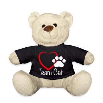 Team Cat mit Herzchen - Teddy - Schwarz - Vorne