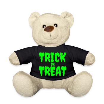 Glow-in-the-Dark Trick or Treat Design - Teddy Bear - black - Front