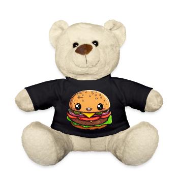 Funny Burger Comic - Teddy Bear - black - Front