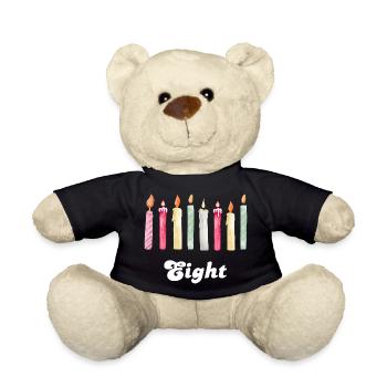 8e anniversaire bougie - Nounours - noir - Devant
