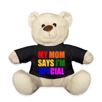 my mom says i'm special - Teddy Bear - black - Front