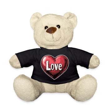 Herz der Liebe Illustration - Teddy - Schwarz - Vorne