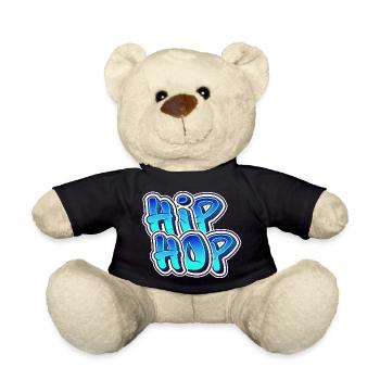 Hip Hop Text Graffiti - Teddy Bear - black - Front