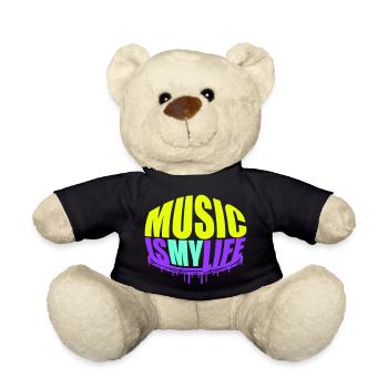 La musique est ma vie Musique La vie Amour Dire Graffiti - Nounours - noir - Devant