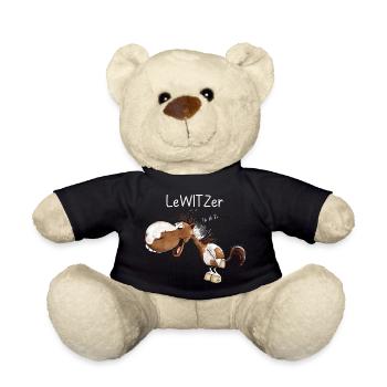 Lachendes Pferd Lewitzer Pferderasse Wortspiel - Teddy - Schwarz - Vorne