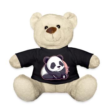 Dessin animé mignon d’un panda endormi - Design adorable - Nounours - noir - Devant