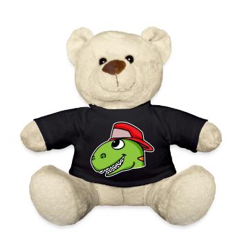 Dinosaur Head Dino - Teddy Bear - black - Front