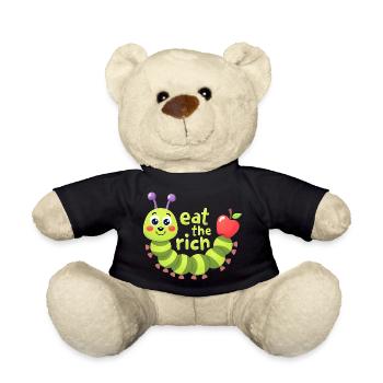 Eat The Rich Hungry Cute Caterpillar Worm - Teddy - Schwarz - Vorne