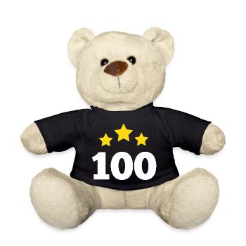 100 ans étoile - cadeau 100e anniversaire - Nounours - noir - Devant