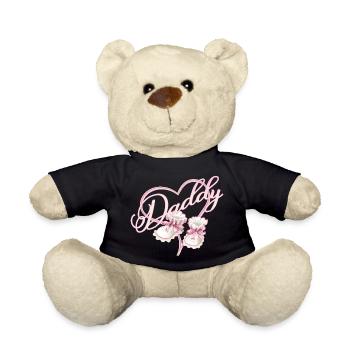 Papa avec fille coeur bébé chaussures rose - Nounours - noir - Devant