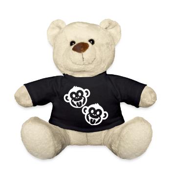 Monkey Party Funny - Teddy Bear - black - Front