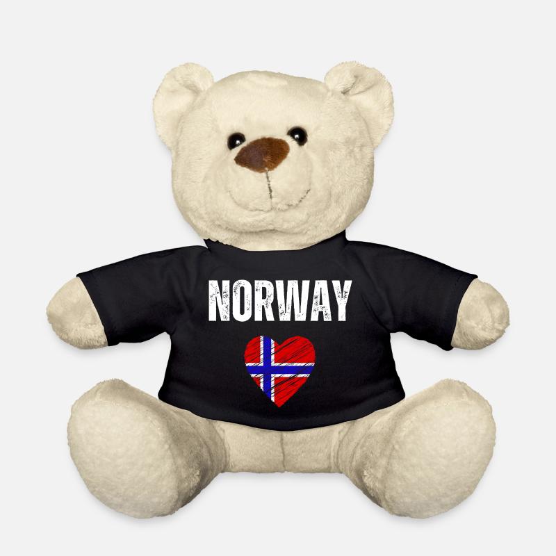 Ich liebe Norwegen, die Flagge Norwegens - Teddy - Schwarz