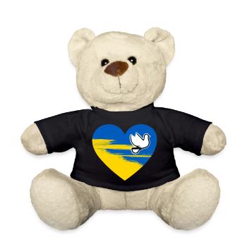 Ukraine Peace Heart Design - Nounours - noir - Devant