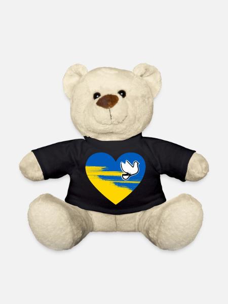 Ukraine Frieden Herz Design - Teddy - Schwarz