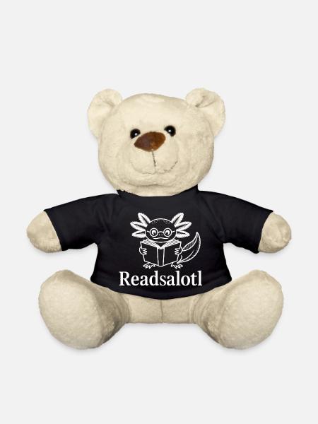Lineart Readsalotl Axolotl Vortrag - Teddy - Schwarz