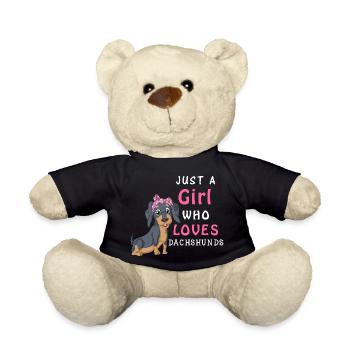 La fille aime les teckels T-shirt - Nounours - noir - Devant