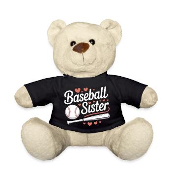 Baseball Spruch Schwester Lustig Baseball Geschenk - Teddy - Schwarz - Vorne