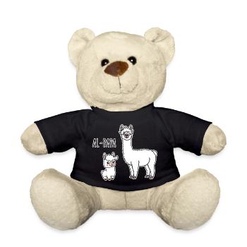 Al-Papa Un papa alpaga avec un enfant alpaga - Nounours - noir - Devant