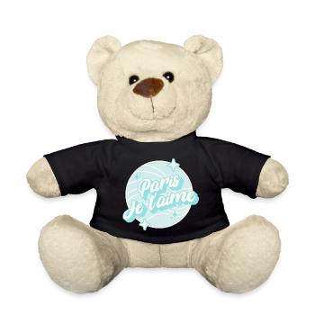 Paris Je t'aime Pastel bleu - Nounours - noir - Devant