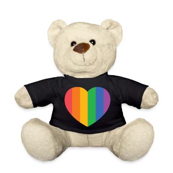 Herz mit Pride Streifen - Teddy - Schwarz - Vorne