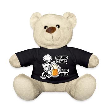 Erwachsensein ist schwer Bier hilft - Teddy - Schwarz - Vorne