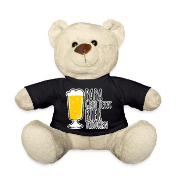 Papa geht jetzt Bier trinken! Bin dann mal weg! - Teddy - Schwarz - Vorne