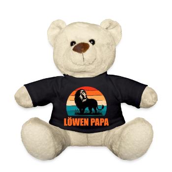 Dad-to-be LION DAD Retro Funny - Teddy Bear - black - Front