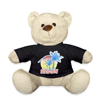 Sicily as a holiday - Teddy Bear - black - Front
