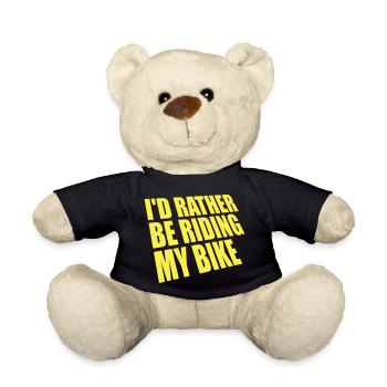 Cycling I'd Rather Be Riding My Bike Yellow - Teddy Bear - black - Front