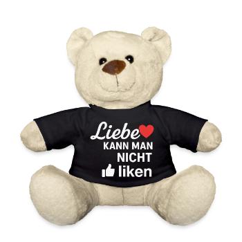 Liebe kann man nicht liken Spruch Design - Teddy - Schwarz - Vorne