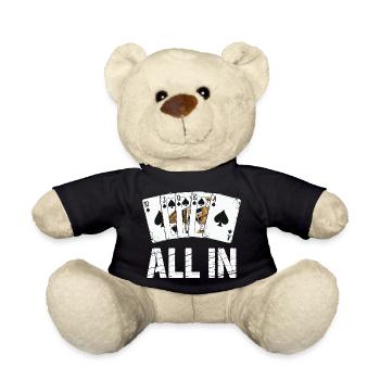 Poker Royal Flush - ALL IN Design - Teddy Bear - black - Front