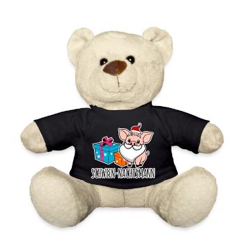 Fröhliche Weihnachten mit dem Schwein-Nachtsmann! - Teddy - Schwarz - Vorne