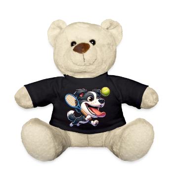 Chien de tennis avec action de raquette et de balle - Nounours - noir - Devant