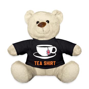 Tea Shirt – Calm Teacup Pun - Teddy Bear - black - Front