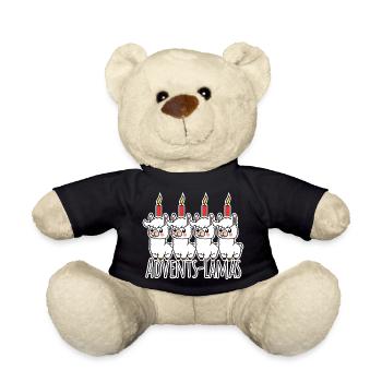 The 4 cute Advent llamas - a candle is burning! - Teddy Bear - black - Front
