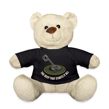 Introverted metal detector hobbyist - Teddy Bear - black - Front