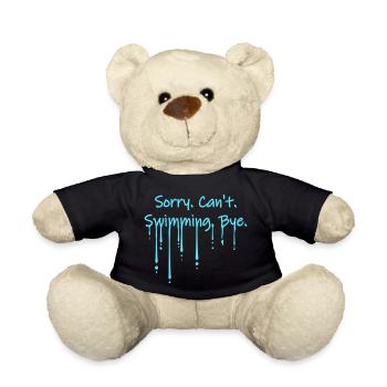 Sorry Can't Swimming Bye Schwimmer Ausrede Humor - Teddy - Schwarz - Vorne