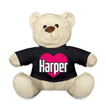 I Love Harper Pinkes Herz Ich liebe Harper - Teddy - Schwarz - Vorne