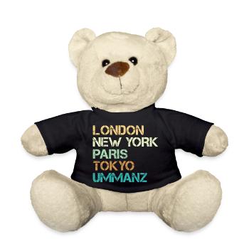 Ostsee Urlaub LONDON NEW YORK PARIS TOKYO Lustig - Teddy - Schwarz - Vorne