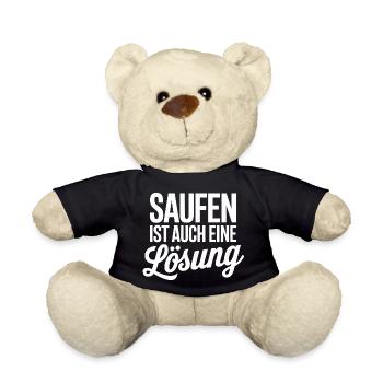 Saufen ist auch eine Lösung - Teddy - Schwarz - Vorne